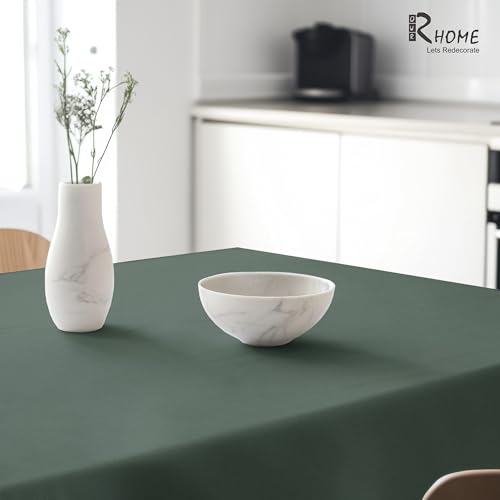 Image of R home 100% Cotton Solid Table Cover | 200 GSM Thick Fabric, Anti-Skid | Machine Washable & Reusable | Ideal for Dining Table & Centre Table, Easy Maintenance (Army Green, 56 x 56 Inch)