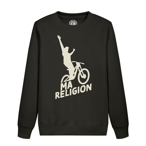 Sweat cyclisme enfant ma religion VTT cadeau idéal vélo de montagne