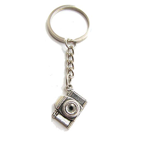 Porte-clés appareil photo, breloque appareil photo, porte-clés photographe, porte-clés personnalisé - Argenté - Taille Unique