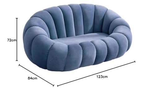 Image of Three Seater Creative Pumpkin Striped Sofa for Living Room Floor Low Pouffe Modern Lounge