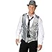 Produktbild PARTY DISCOUNT NEU Herren-Weste Pailletten, Silber, Gr. 56-58