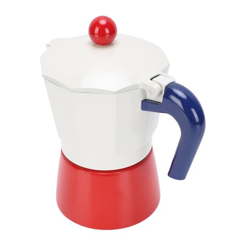 DriKou Włoski 150 ml 3 filiżanki aluminium pojedynczy zawór przenośny do pieca kubańskiego domowej roboty Camping (niebieski i czerwony)