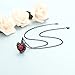 shajwo Cremation Jewelry Rose Flower Heart Urn Necklaces for Ashes for Women Memorial Human Ashes Pendant,Black Red
