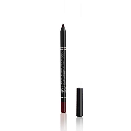 Image of Burgundy Red Makki Irresistible Lipstick & Lip Liner pencil intense rich colour finish long stay two-in-one soft and creamy no feathering, smudge-proof, extremely gliding, lip art and designer lips