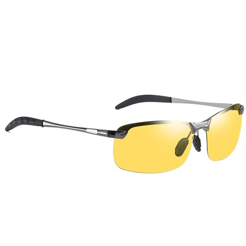 Lpoppcx Gafas de Seguridad Fotocromáticas - Gafas De Sol De Transición Para Hombres - De Conducción Polarizadas Antirreflejo Con Protección UV400 Para Actividades al Aire Libre: