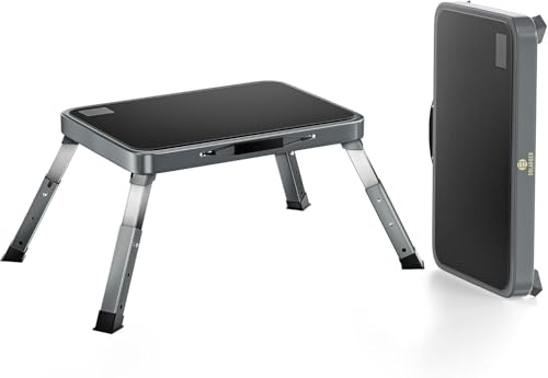 Height-Adjustable Step Stool with Anti-Slip Platform, Folding Step Stools for Adults and Kids, Portable and Space-Saving Step Ladder for Kitchen, Home, Office, Rv (300 lbs)