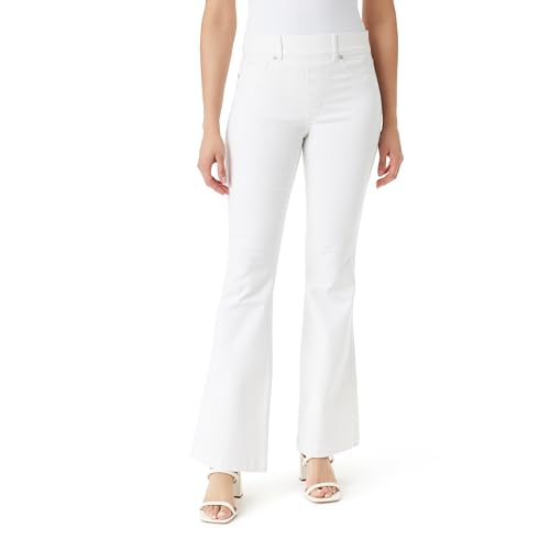 Gloria Vanderbilt Women's Shape Effect Pull On High Rise Flare Jean Standard, Vintage White
