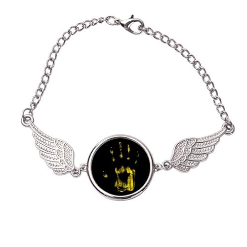 Bracelet ailes d'ange pour un déguisement réussi avec motif horreur métal M