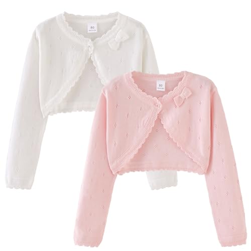 Toddler Girls Knit Cardigan Sweater Kids Bowknot Long Sleeve Dress Cover Up Size 12M-6T