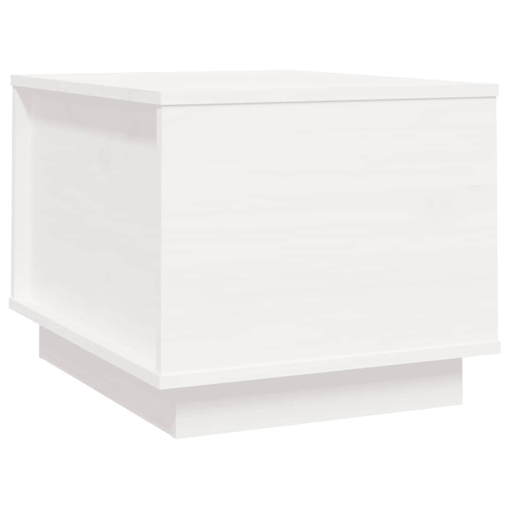 vidaXL Mesa de Centro de Madera Maciza de Pino Blanco 40x50x35 cm