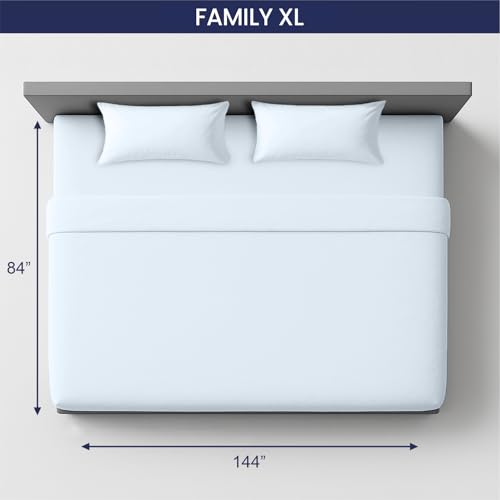 Image of SGI bedding 144 inchx84 inch 4 Pc Family XL Sheet Set 600 TC 15 inch Deep, Light Blue