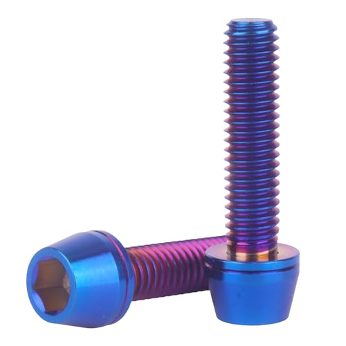 Image of Titanium Bolt M6 x 25mm Allen Hex Bolts with Washers Screw for Bicycle V Brake Hub Fixed (Burnt Blue)