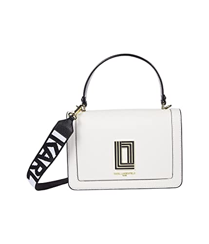 Image of KARL LAGERFELD Women's Simone Solid Satchel Crossbody, White, One Size