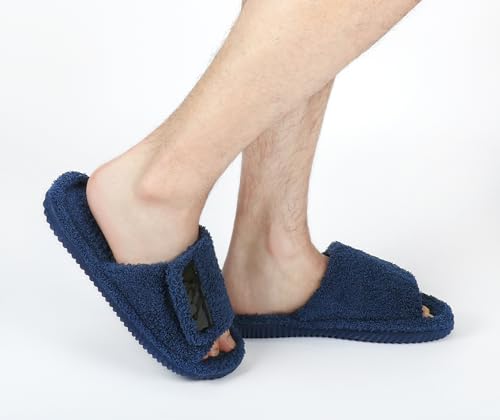 Image of Panda Bros Adjustable House Slippers for Men Soft Open Toe Breathable Indoor Outdoor Slip on Slides Slippers with Memory Foam for Home Bedroom