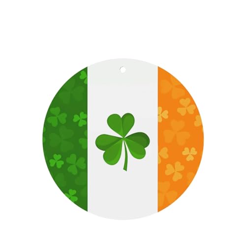 Phayah Irische Flagge Muster Lavendel Duft Auto Aroma Runde Form Hängende Dufttablette Auto Innenraum Duft Lufterfrischer 4p
