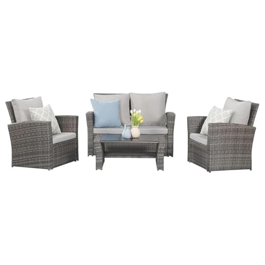 Best garden adorable home Durable 4-Piece Outdoor Patio Furniture Set