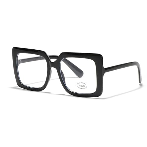 Lunettes de soleil femmes claires surdimensionnées carrées hommes protection UV400 noir XL