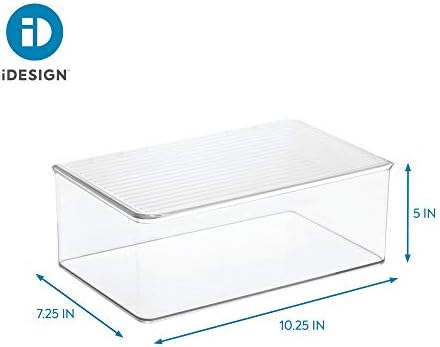 iDesign Med+ Medicine Box, Storage for Bottles, First Aid Kits, Bandages, Surgical Tape - Large, Clear