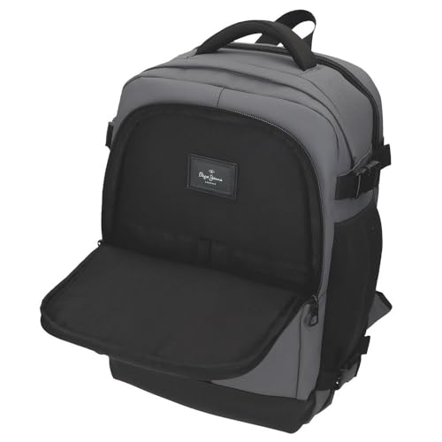 Pepe Jeans Hoxton Zaino Per Laptop Da 15,6 Pollici Grigio 25 X 40 X 20 Cm Poliestere E Pu 20,46 L By Joumma Bags, Grigio, Taglia Unica, Zaino Cabina - 7
