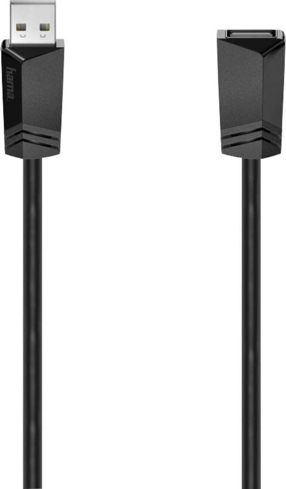 Hama USB A Cable USB A Extension Cable USB 2.0A Male USB A Female 480 Mbit/s 0.5 A 5 m Black