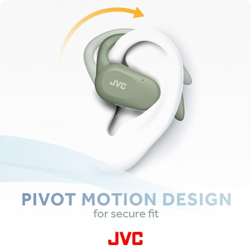 Image of JVC nearphones Open Ear True Wireless Headphones with Pivot Motion Mecanism, 16mm Large Drivers Sound, Single Ear use, BT 5.4, Long Battery Life (up to 26 Hours) - HANP40TG (Green)