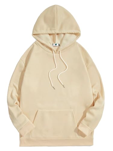 Image of SXV STYLE Hooded Pullover Solid Plain Unisex Cotton Oversized Baggy Sweatshirt Hoodie