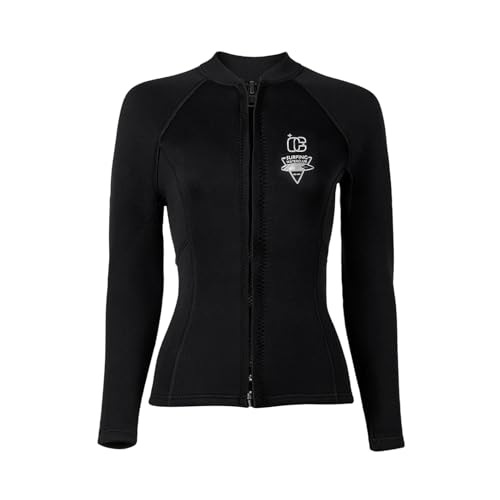 Veste En Néoprène 3mm Femme Manches Longues – Pour Plongée, Surf, Snorkeling, Fermeture éclair