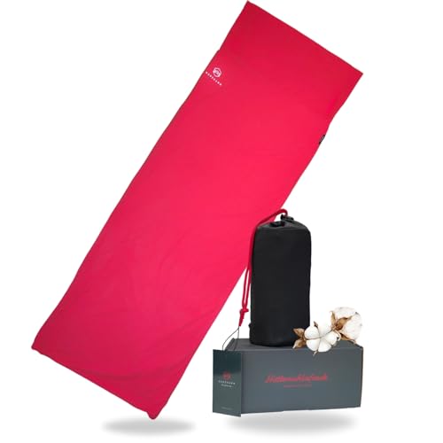 NORDKAMM® Hüttenschlafsack aus Baumwolle Ultraleicht (360 g), waschbares...