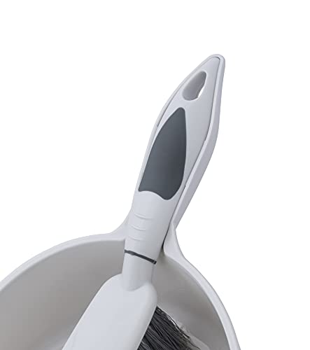 Superio Brush And Dustpan Set, Rubber Edge For Easy Dirt Pickup, Durable Plastic Broom Set With Ergonomic Grip Handle, For Table, Countertop, Desk (1) #TOP4