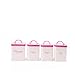 X004 Metal Square Kitchen Bread Bin/Box/Container/Home Gift Biscuits Tea Coffee Sugar Storage Tin Canister Sets (Pink)