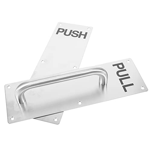 Angoily 2Pcs Push-Pull Handle Passage Door Knobs Push Pull Door Knob Door Plate Vintage Door Hardware Metal Door Plate Aisle Stainless Steel Silver Single Sided Door Pull Handle #TOP4