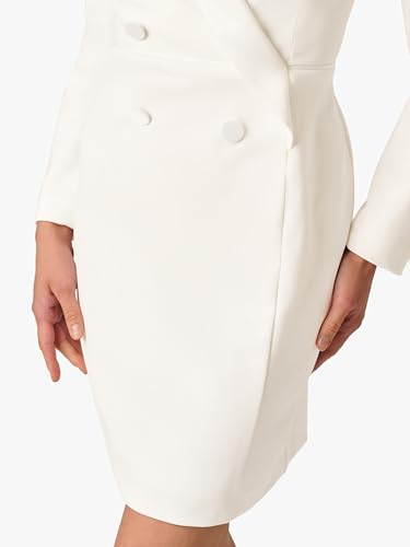 Image of Adrianna Papell Women's Long Sleeve Tuxedo Mini Dress with Satin Accents
