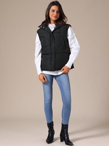 Allegra K Women's Puffer Vest Stand Collar Sleeveless Winter Lightweight Vests Warm Padded Jacket Coat3