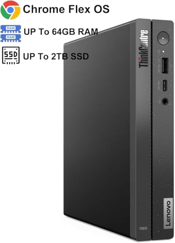 Image of Lenovo ThinkCentre Neo 50q Gen4 Chromebox Mini PC | 12th Gen Intel 6-Core CPU (up to 4.4GHz) | 8GB DDR4 RAM, 128GB SSD, WiFi 6 | Built for School and Work, Game Apps Not Supported | Chrome OS Flex