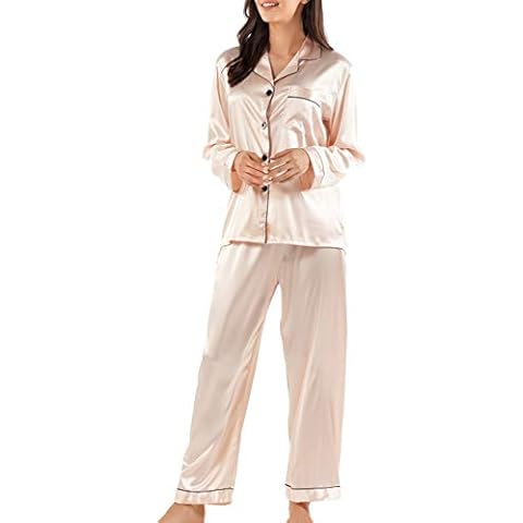 Conjunto de Pijama de Satén de Seda para Mujer GAESHOW Cover