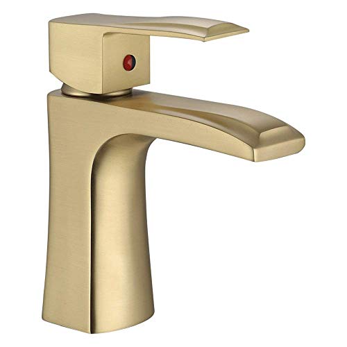 Robinet mitigeur en laiton brossé or luxe pour vasque de salle de bain