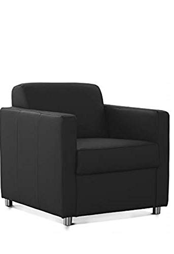 CAVADORE Corianne Sessel, mit Federkern, Polstersessel in Lederoptik Design, 78 x 80 x 83, Kunstleder: schwarz