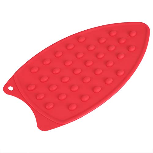 Tappetino in silicone per ferro, cuscino in silicone per protezione dal caldo, tappetino antiscivolo resistente al calore per stirare tappetino resistente al caldo(Rosso)