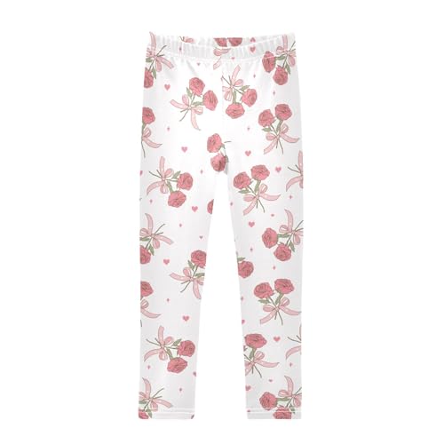 Girls Leggings Vintage Valentine's Rose Toddler Girls Clothes Leggings for Girls Toddler Girls Leggings 3-4T