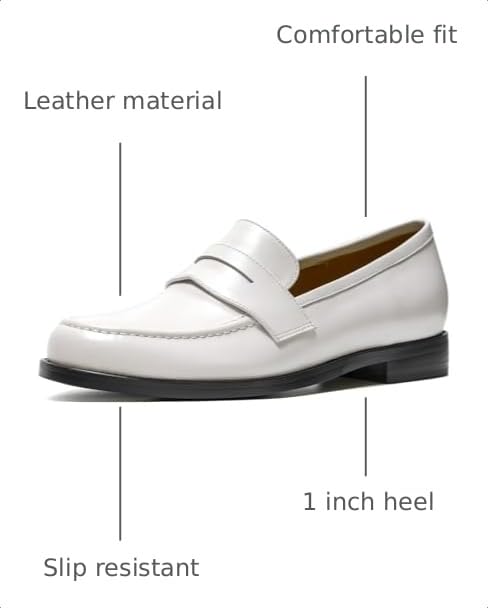Image of ONEENO Women's Classic Flat Leather Penny Loafer