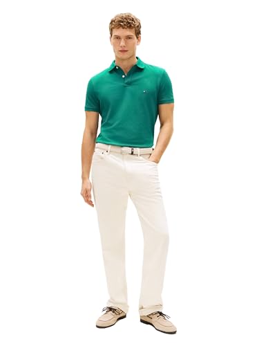 Image of Tommy Hilfiger Men's Short Sleeve Polo Shirts in Regular Fit With Stretch and Organic Pique Cotton