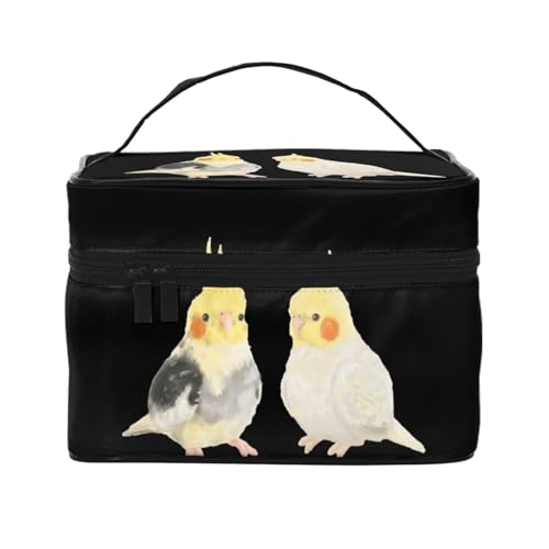 化粧ポーチ オカメインコ 小鳥 レディース メイクポーチ 大容量 機能的 携帯便利 小物入れ 収納力 出張 旅行用 トラベルポーチ ギフトにも最適