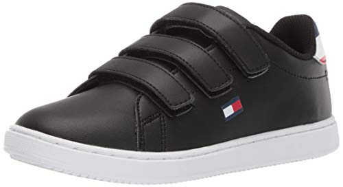 Tommy Hilfiger Unisex-Kid's Iconic Court ALT Sneaker, Black-t, 13 Child US Little Kid