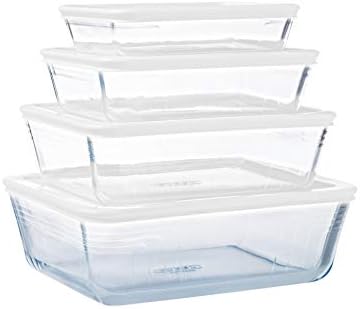 Pyrex Rectangular Dish with Plastic Lid, 0.8L