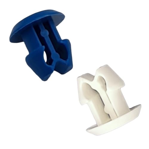 Kit Rivetti Porta Targa in Nylon (Plastica), Facili da Montare, per Fissaggi Targhe, Dimensione Standard, Auto, Moto, Furgone - Blu e Bianco - 100 pezzi - Plastic Hardware Store