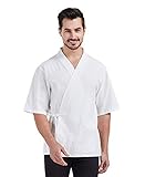Nanxson chef coat chef jacket Cook clothes Work clothes Cooking Short-sleeved kitchen chef overalls CFM0074 (white, Medium)