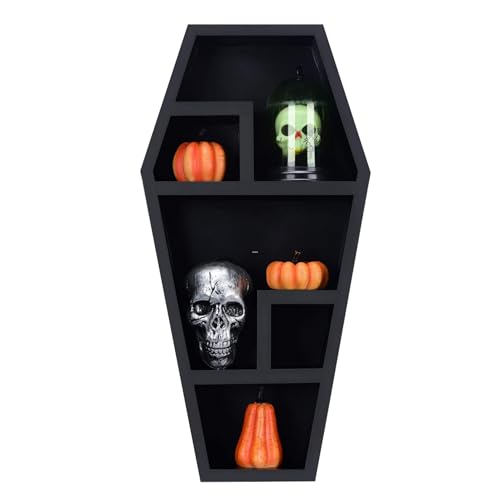 Estante De Pared Para Ataúd - Estante Decorativo De Pvc De 14,96 X 7,09 X 1,26 Pulgadas, Diseño Moderno Único, Ligero | Organizador De Exhibición Multiusos Para El Hogar, Para Libros, Plantas, Figuras