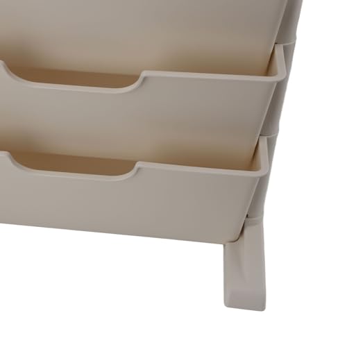 Estante, Fácil de Instalar, Prateleira de Exibição de Livros Brancos Bege de Plástico para a Escola