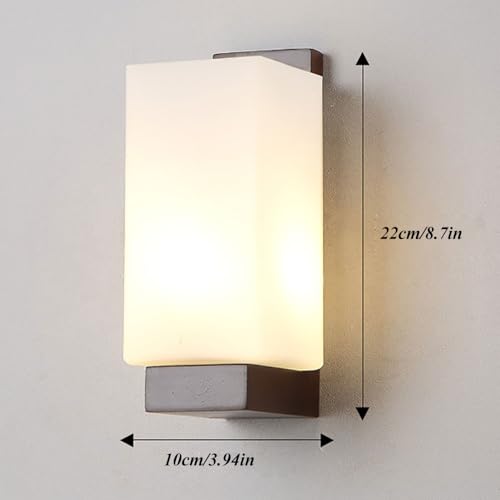 Aplique de pared de estilo chino E27 con pantalla acrílica y estructura rectangular 5