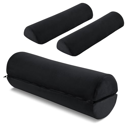 ROYALAY Neck & Cervical Pillow 2-Pack, Foam, Washable Black